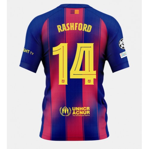 Stroje piłkarskie Barcelona Marcus Rashford #14 Koszulka Podstawowej 2025-26 Krótki Rękaw